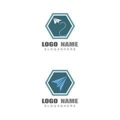 Paper plane logo vector illustration template