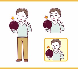 Young man dressed in blue