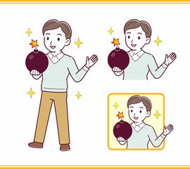 Young man dressed in blue