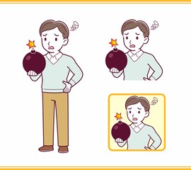 Young man dressed in blue