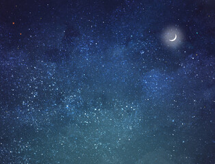 Fototapeta premium Night sky with stars as background. Universe