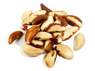 Brazil Nuts on white Background Isolated