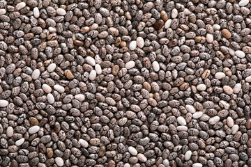 Chia seeds, a source of omega 3 acids. Texture.