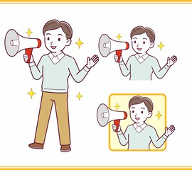 Young man dressed in blue