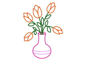 Vaso con i tulipani