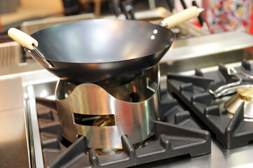 Kitchen in a restaurant. Details of utensils in a professional kitchen.