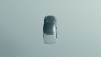 Silver Sterling Ring Chunky Traditional Smooth Band Design 3d illustration render	
