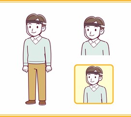 Young man dressed in blue