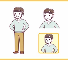 Young man dressed in blue