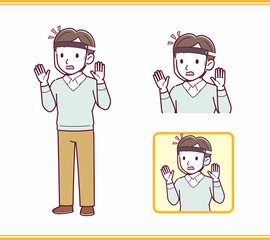 Young man dressed in blue