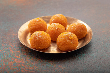 motichoor ladoo in a  plate