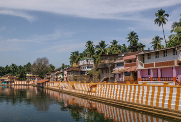 Fototapeta na wymiar The sacred reservoir of Kochi tirtha, a thousand springs, man-made in Gokarna