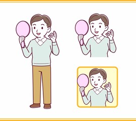 Young man dressed in blue