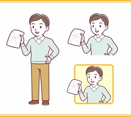 Young man dressed in blue