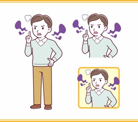 Young man dressed in blue