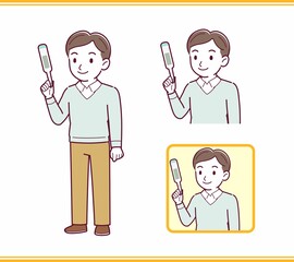 Young man dressed in blue