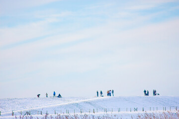 People on Snowy Hill