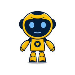 Vector illustration of a yellow robot, great for mascot or stickers