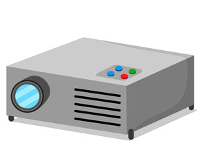 Vector illustration of a 3d projector ready to use for presentations