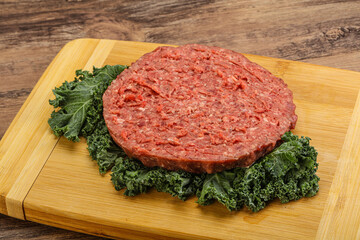 Raw beef burger cutlet for burger