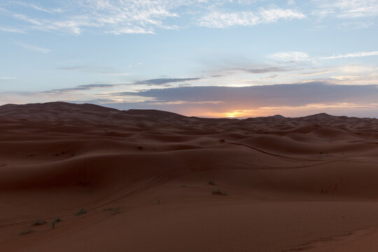 dune at sunset in morocco © larrui