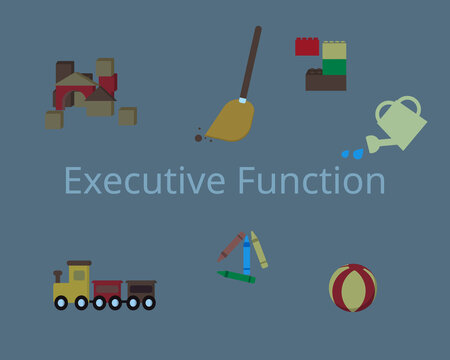 executive function (EF)from good parents raising kids with activities and discipline vector