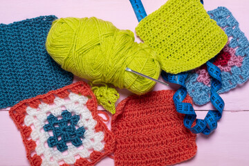 Knitting background. Background from knitted patterns.