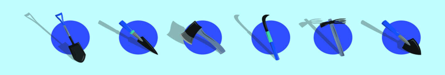 set of agriculture cartoon icon design template with various models. vector illustration isolated on blue background