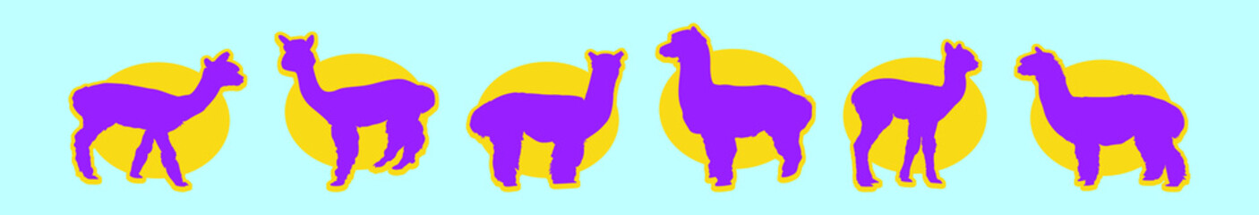 set of animals head cartoon icon design template with various models. vector illustration isolated on blue background