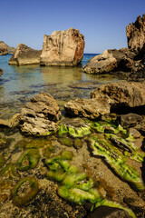 Fototapeta premium Playa de Cala En Calderer, Ferreries, Menorca, Islas Baleares, españa, europa.