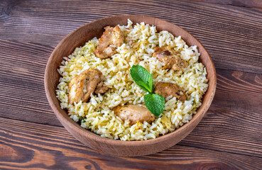 Bowl of biryani