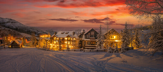 Ski resort in the Rocky Mountains - Powered by Adobe
