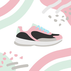  Illustration of sneaker with abstract background