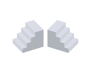 Isometric stairs on a white background. Steps up.Vector. Isolated stairs icon .