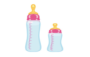 Baby bottle set for girls in two sizes