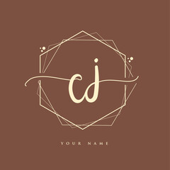 CJ Initial handwriting logo. Hand lettering Initials logo branding, Feminine and luxury logo design.