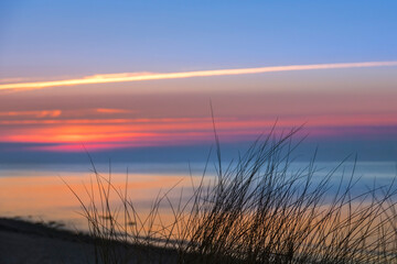 Sonnenuntergang am Meer in Kühlungsborn an der Ostsee, Mecklenburg-Vorpommern, Deutschland