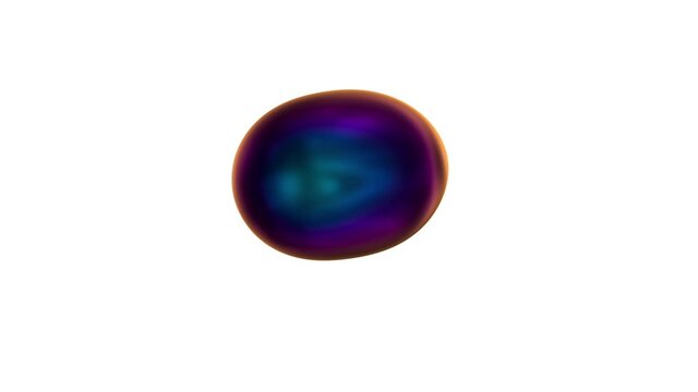 Pearlescent and iridescent metaball bubble blob abstract. Lava lamp effect. White background animation