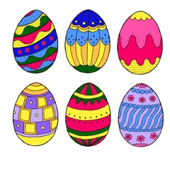 Painted Easter eggs. High quality of the image. 