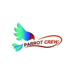 parrot bird crew logo design for business and company