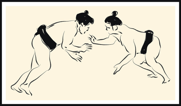 recommend clip art: Sumo wrestler sketch. Vector poster. Living room poster, wall decoration poster
