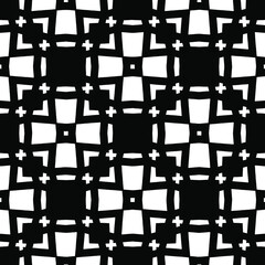 Geometric vector pattern with triangular elements. Seamless abstract ornament for wallpapers and backgrounds. Black and white colors.