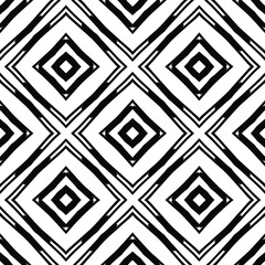 Geometric vector pattern with triangular elements. Seamless abstract ornament for wallpapers and backgrounds. Black and white colors.