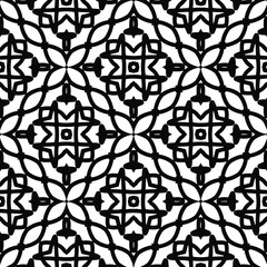 Geometric vector pattern with triangular elements. Seamless abstract ornament for wallpapers and backgrounds. Black and white colors.