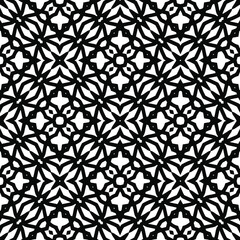Geometric vector pattern with triangular elements. Seamless abstract ornament for wallpapers and backgrounds. Black and white colors.