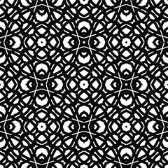 Geometric vector pattern with triangular elements. Seamless abstract ornament for wallpapers and backgrounds. Black and white colors.