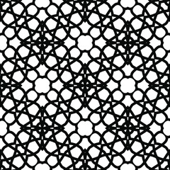 Naklejka premium Geometric vector pattern with triangular elements. Seamless abstract ornament for wallpapers and backgrounds. Black and white colors.