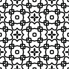 Fototapeta premium Geometric vector pattern with triangular elements. Seamless abstract ornament for wallpapers and backgrounds. Black and white colors.
