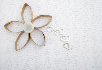 Flowers design made of recycling materials
