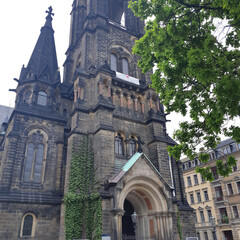 Fototapeta na wymiar Catholic church in the city of Dresden, Germany.